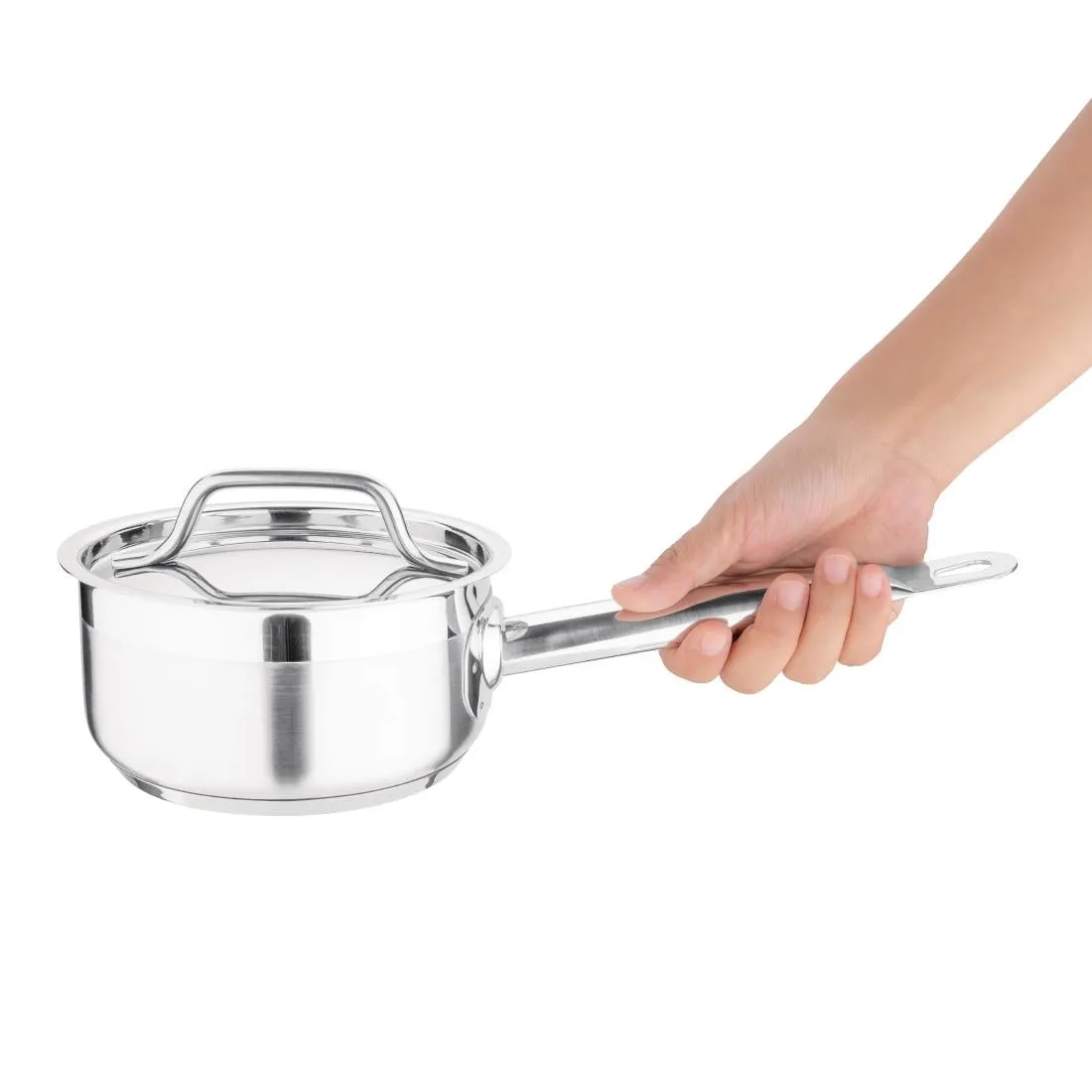 Nisbets Essentials Stainless Steel Saucepan With Lid 16cm - DF670