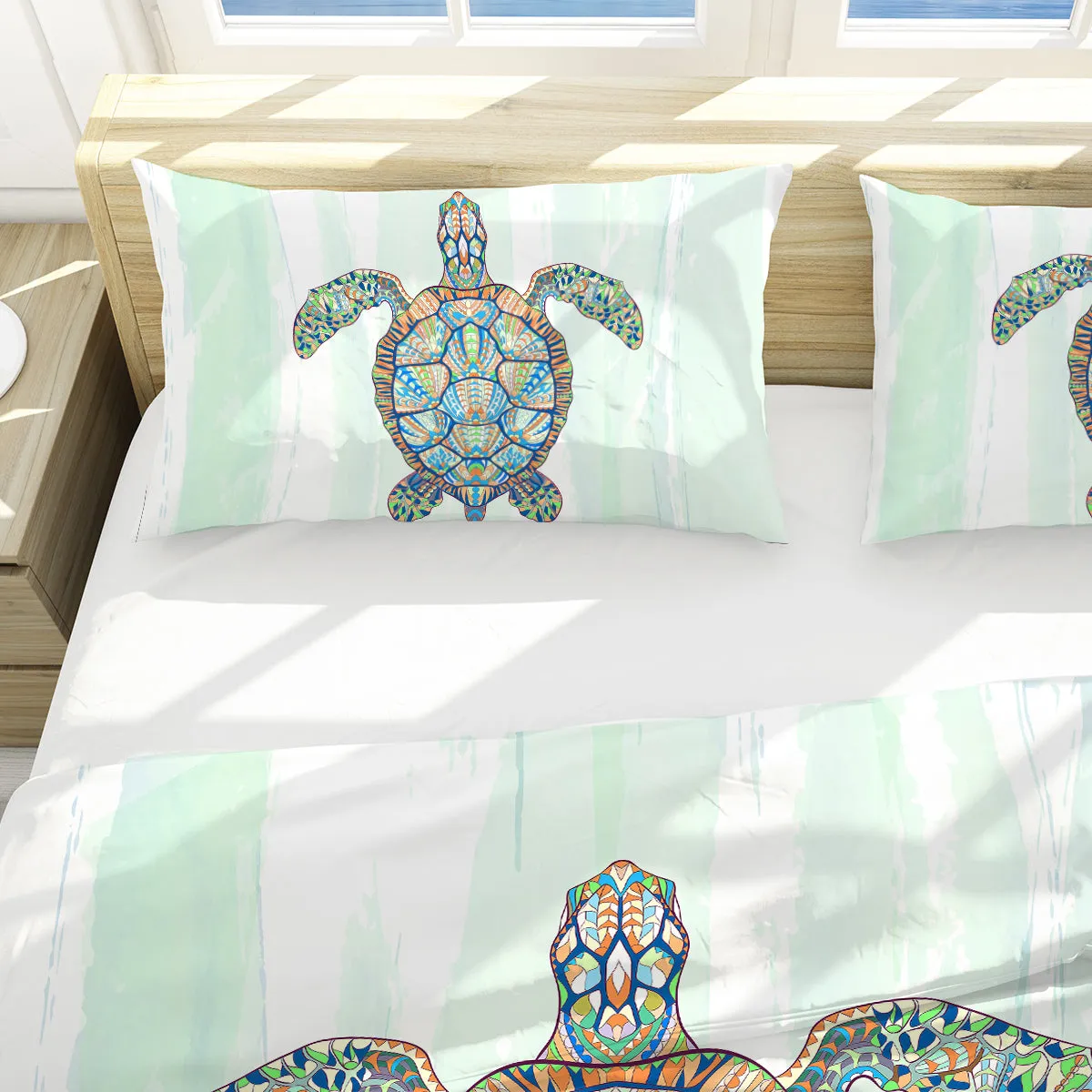 Ocean Turtle Reversible Bedcover Set