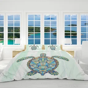 Ocean Turtle Reversible Bedcover Set