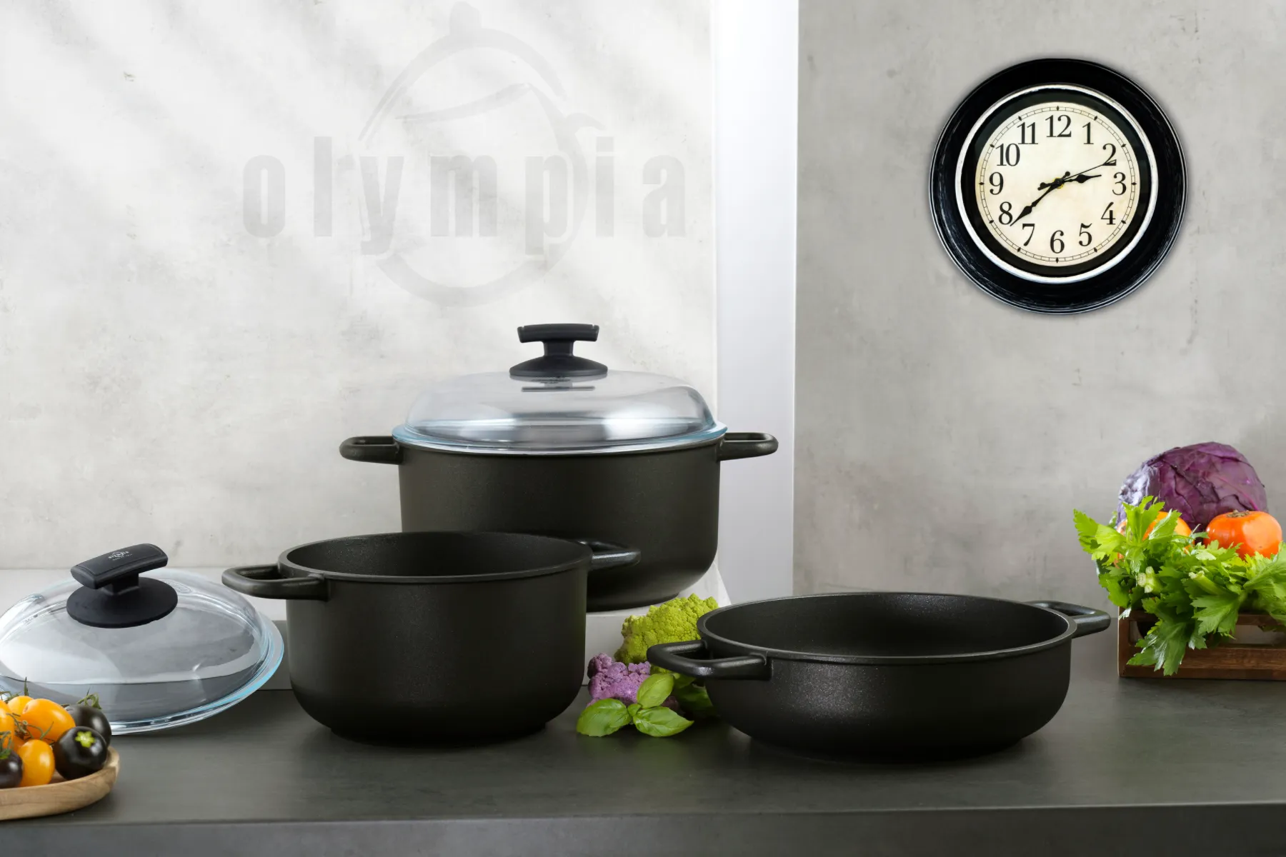 Olympia Supreme Die-Cast Aluminium Nonstick Saucepan, 6.3-Inches