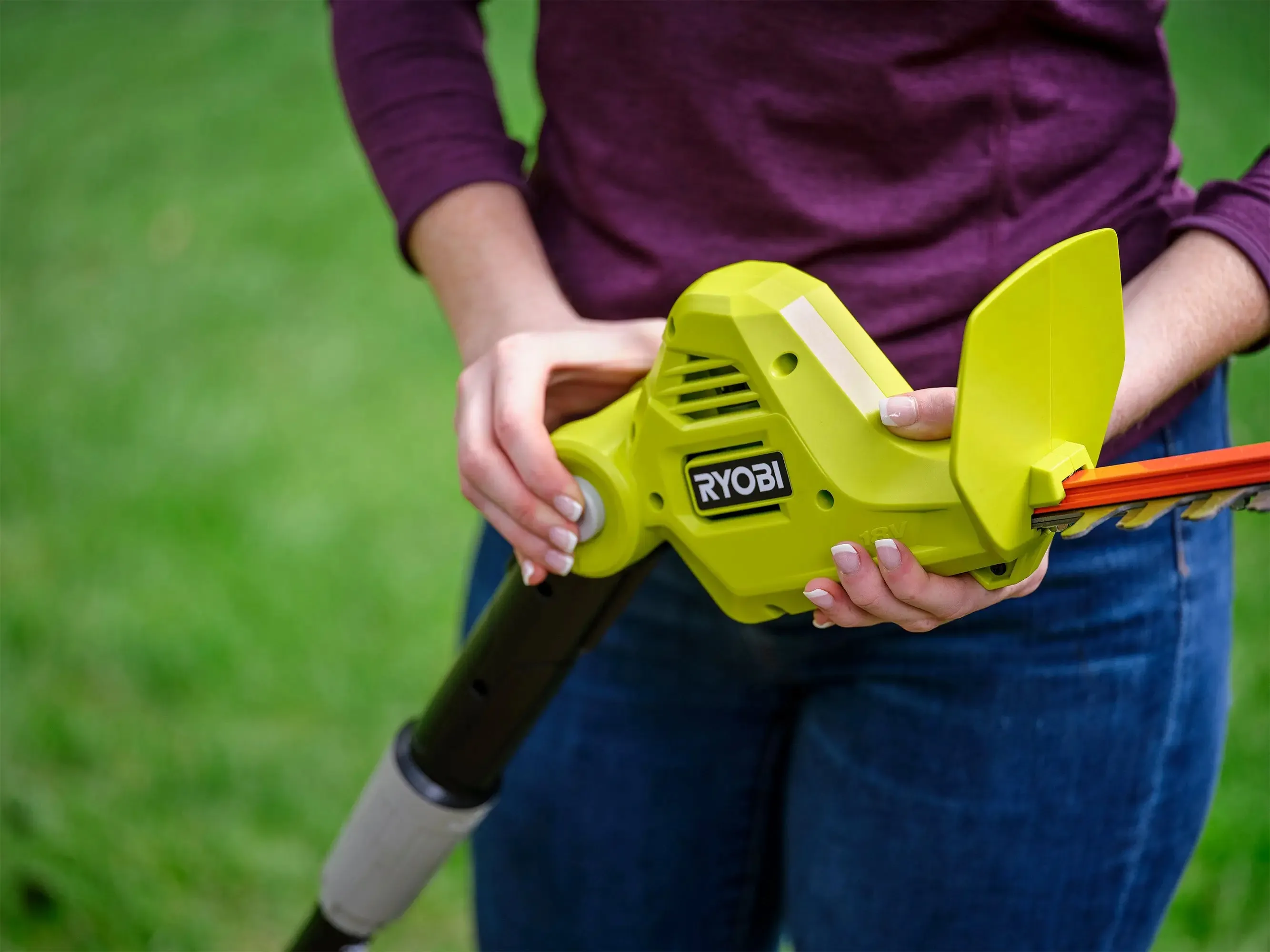 Open Box -  RYOBI ONE  18V 18in. Cordless Battery Pole Hedge Trimmer (Tool Only)