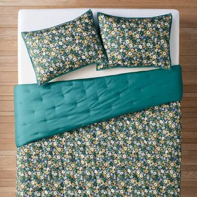 Open Box - Twin/Twin Extra Long Printed Floral Quilt and Sham Set Blue - Opalhouse