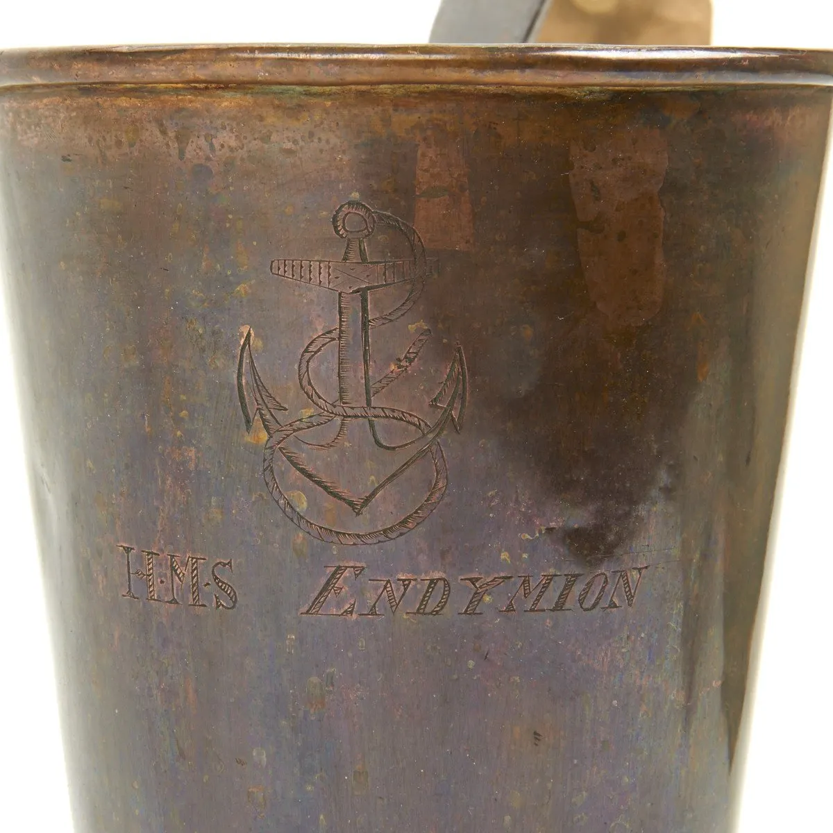 Original British Napoleonic Wars Naval Copper Measure Marked- H.M.S. Endymion Circa 1800