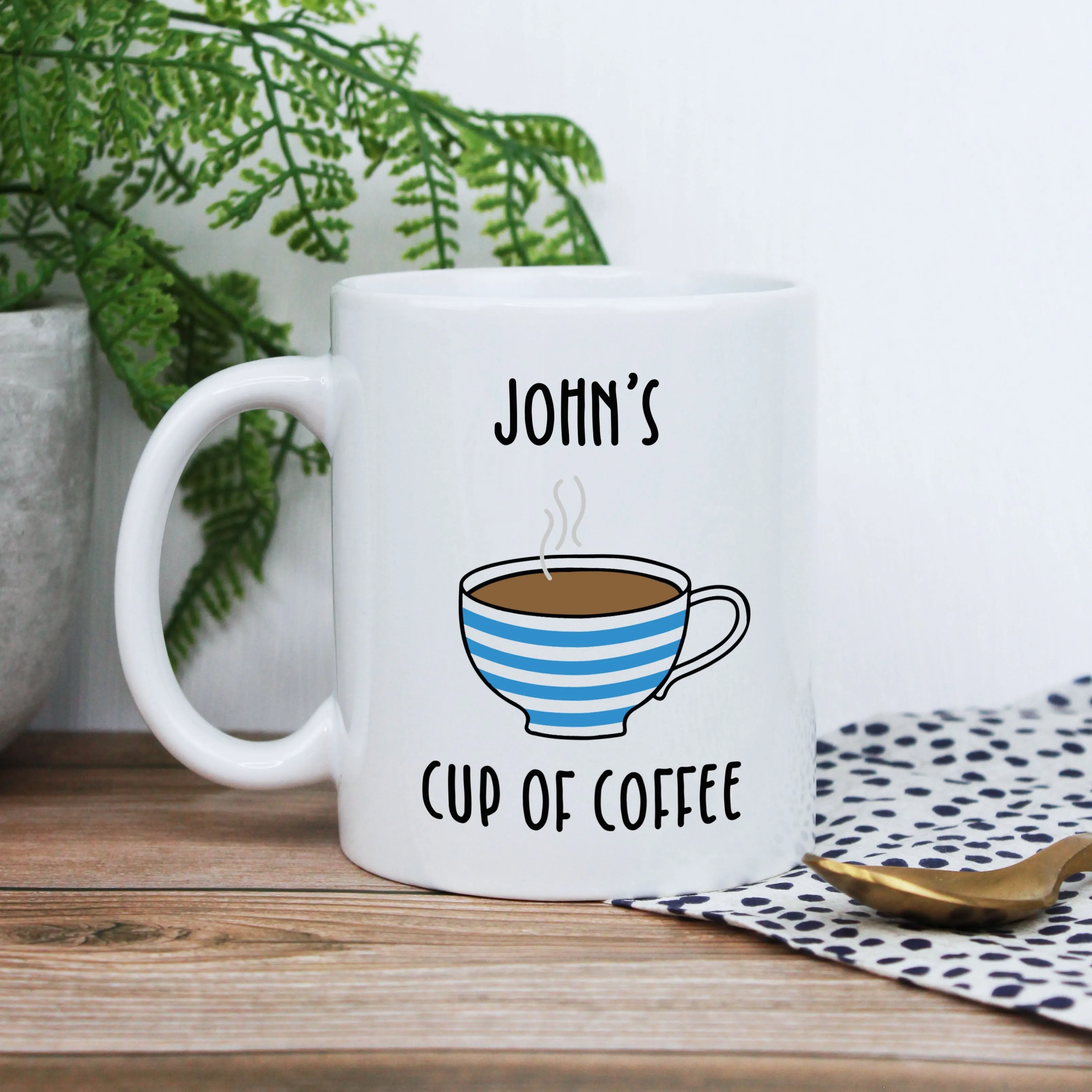 Personalised 'Cup of Coffee' Mug - Any Name