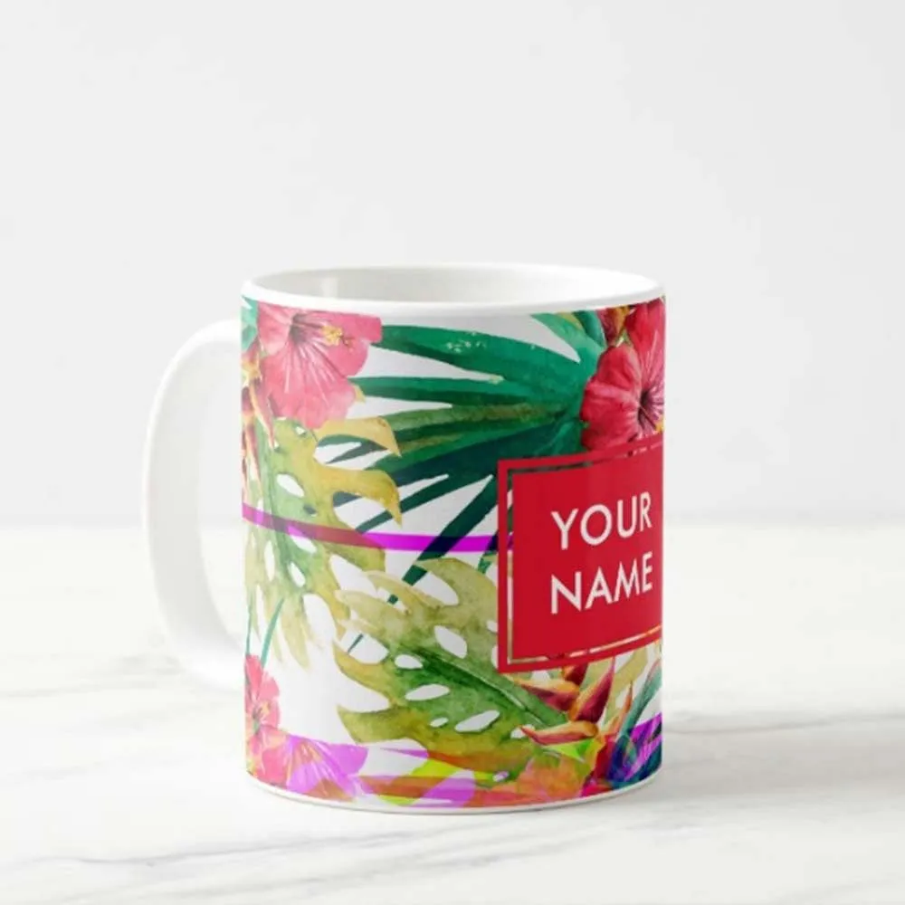 Personalized Photo Mug - Red Hibiscus