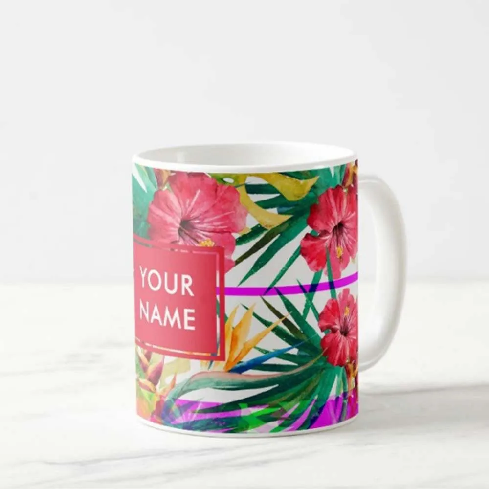 Personalized Photo Mug - Red Hibiscus