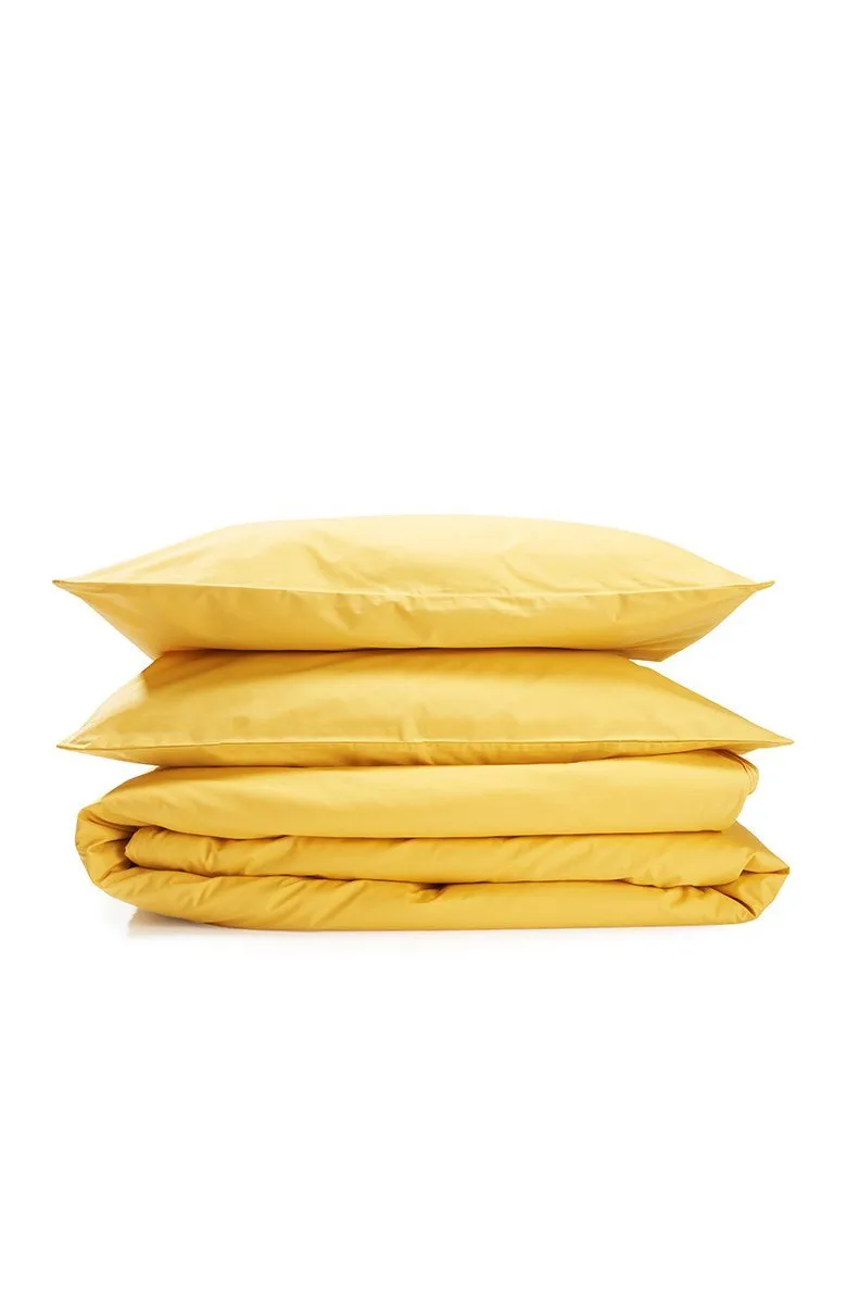 Pima Cotton Percale Bedding in Ocher Color