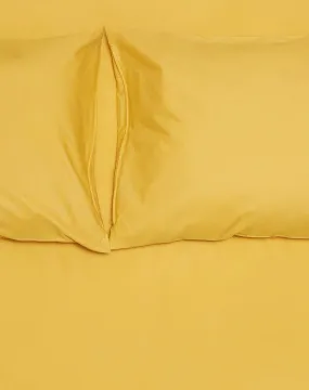 Pima Cotton Percale Bedding in Ocher Color