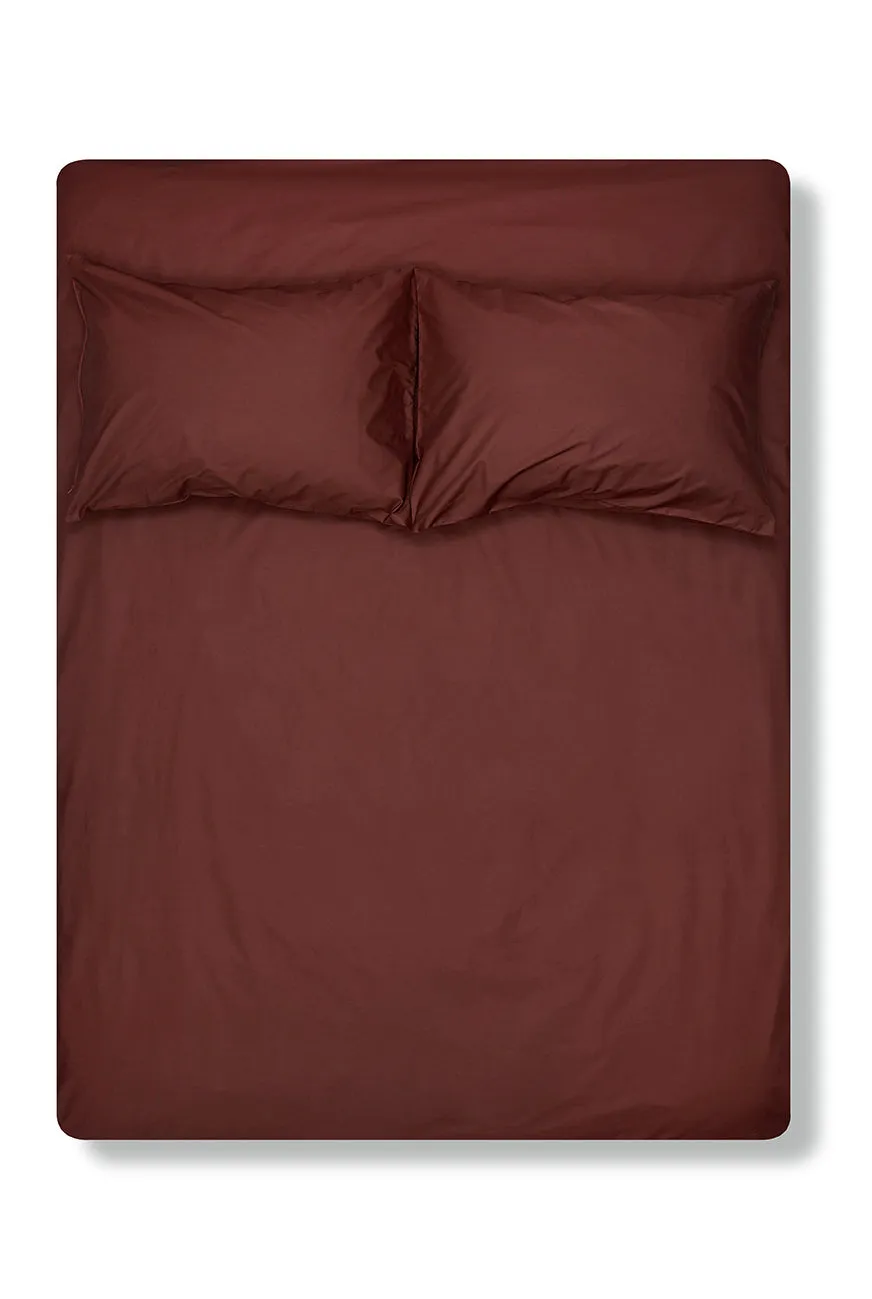 Pima Cotton Percale Bedding in Wine Red Color