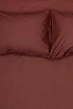 Pima Cotton Percale Bedding in Wine Red Color