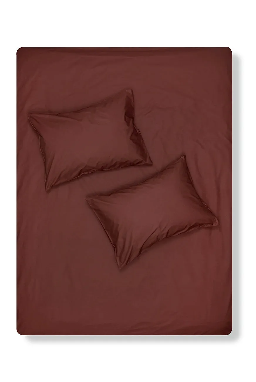 Pima Cotton Percale Bedding in Wine Red Color