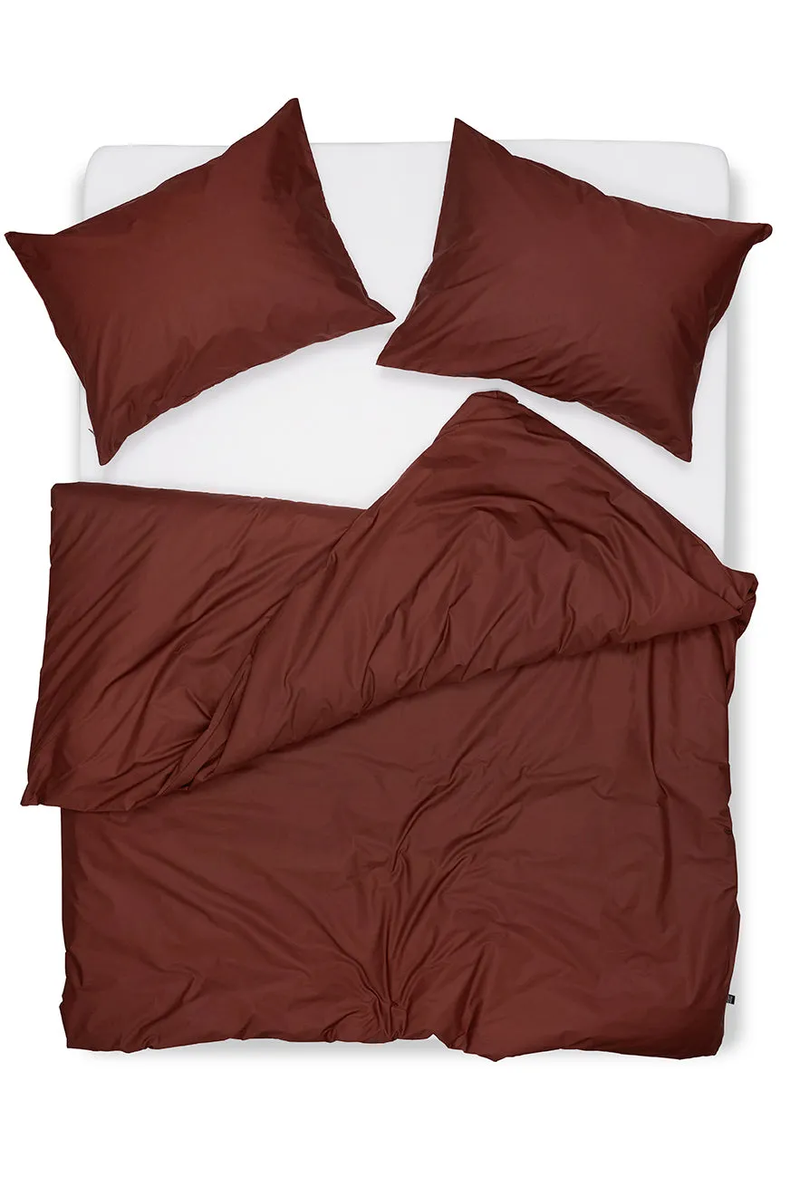 Pima Cotton Percale Bedding in Wine Red Color