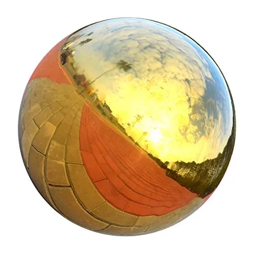 Pinakine® 304 Stainless Hollow Ball Seamless Mirror Ball Sphere Home Garden Gold 225Mm|60023442PNKL