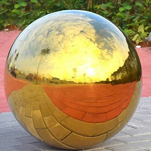 Pinakine® 304 Stainless Hollow Ball Seamless Mirror Ball Sphere Home Garden Gold 225Mm|60023442PNKL