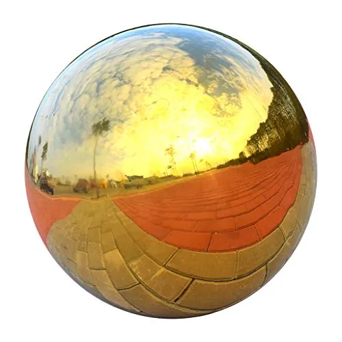 Pinakine® 304 Stainless Hollow Ball Seamless Mirror Ball Sphere Home Garden Gold 225Mm|60023442PNKL