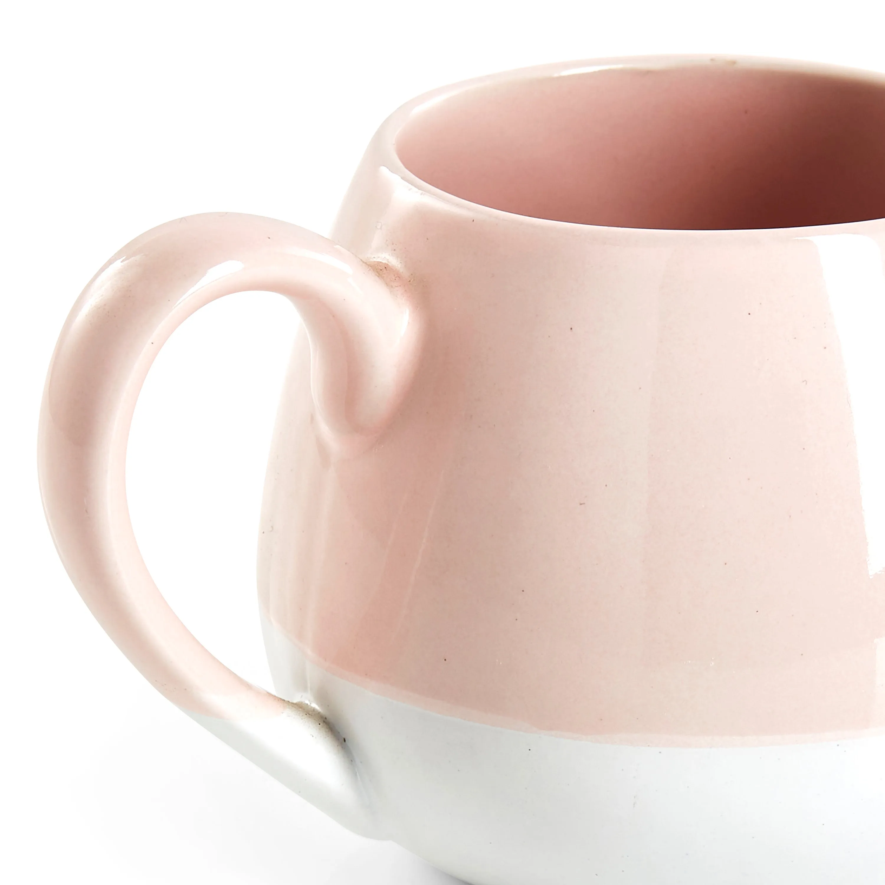 Pink and White Ceramic Coffee Mug