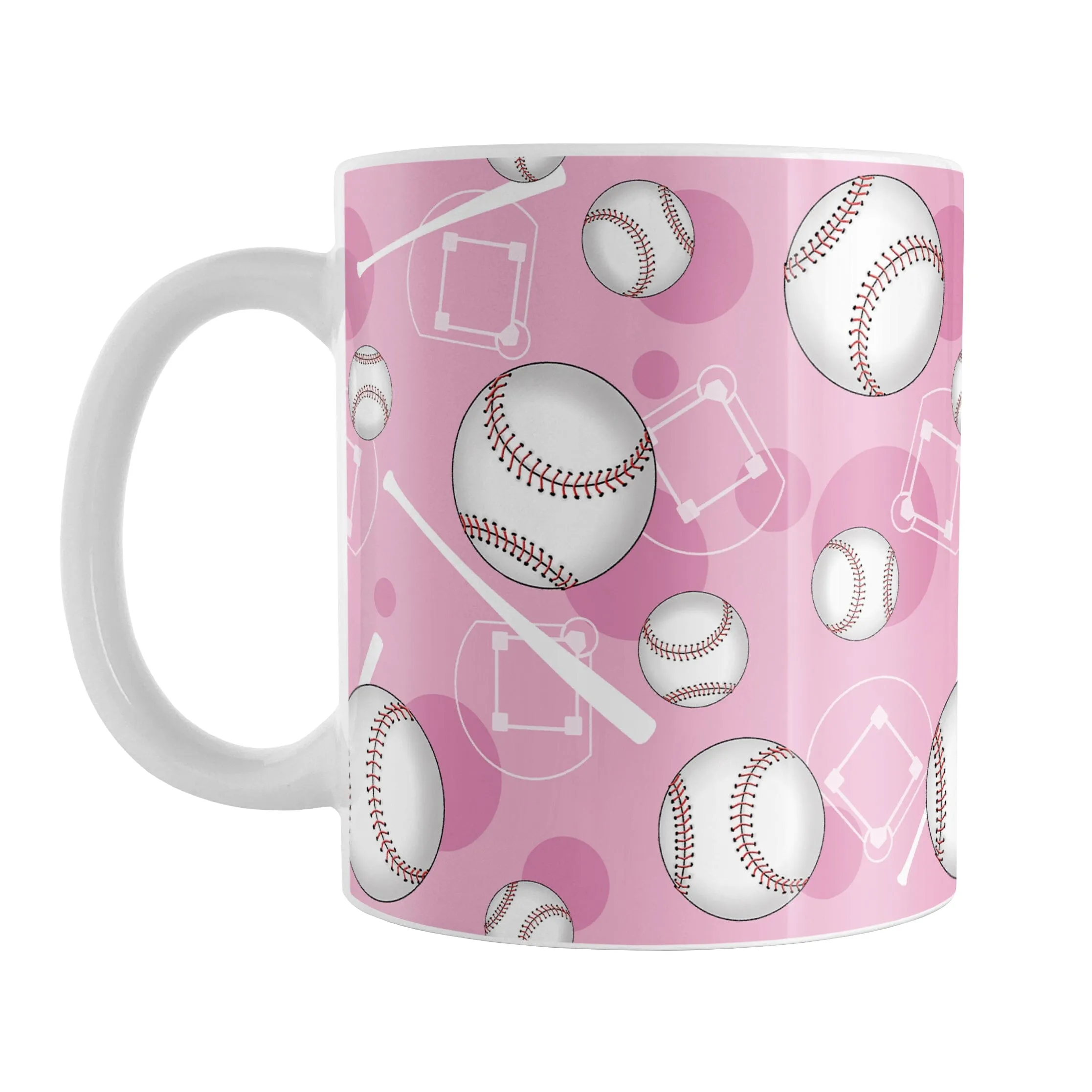 Pink Baseball Pattern Mug