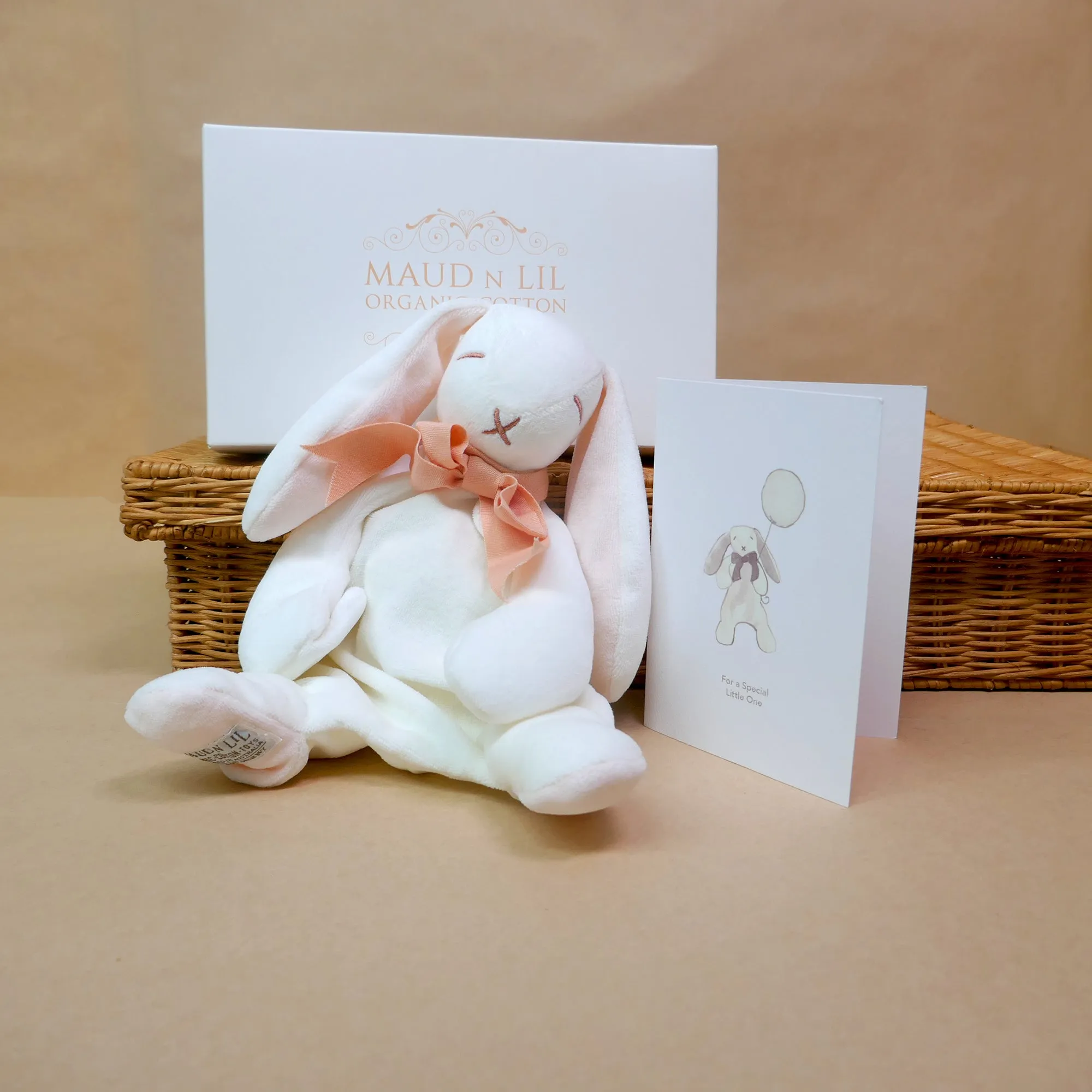 Pink Bunny Comforter Toy - Organic Cotton - Baby Gift Boxed - 30cm