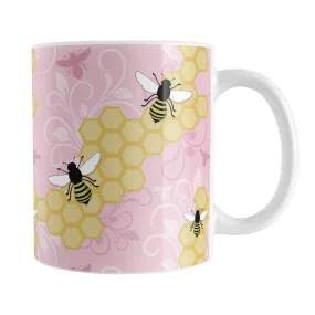 Pink Honeycomb Bee Mug