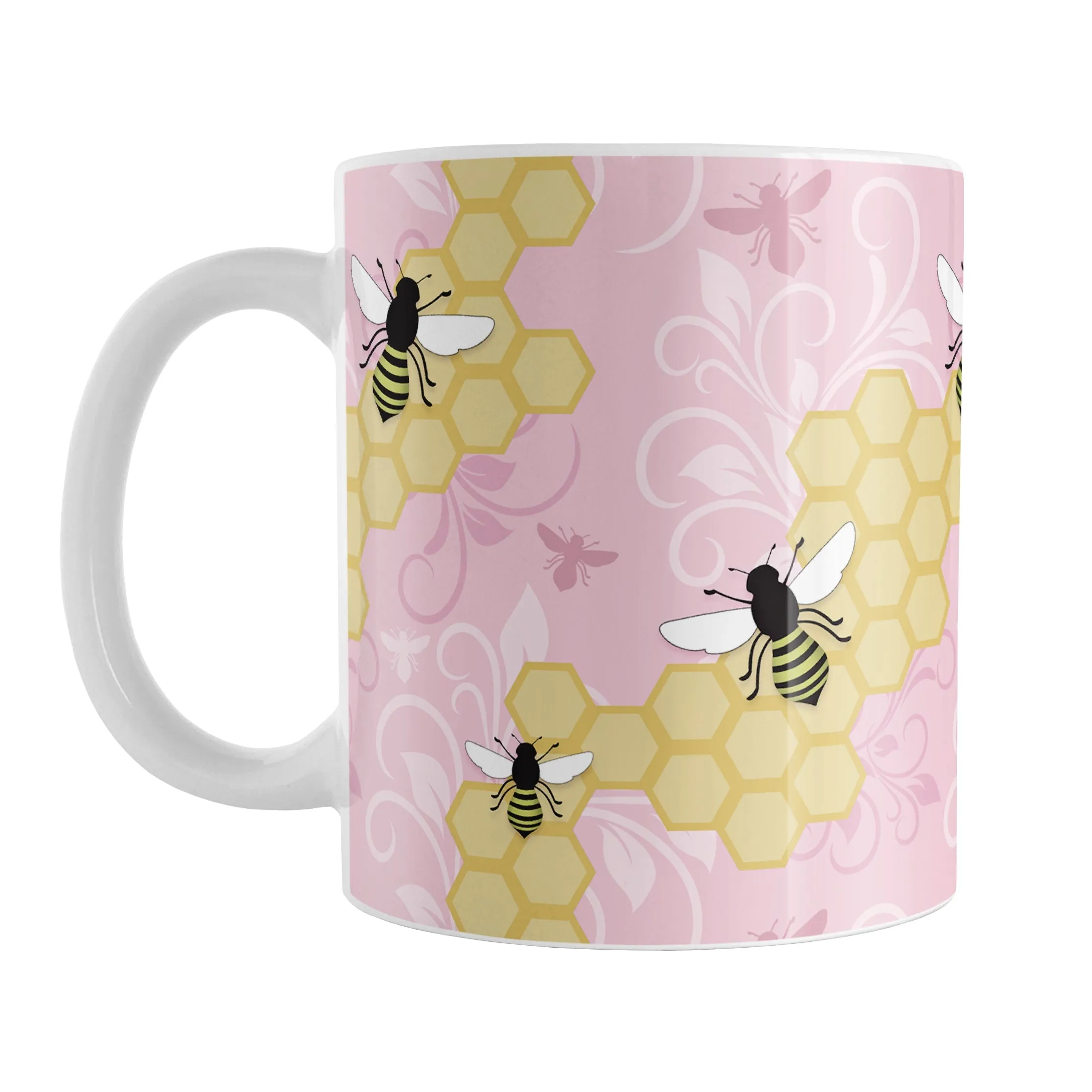 Pink Honeycomb Bee Mug