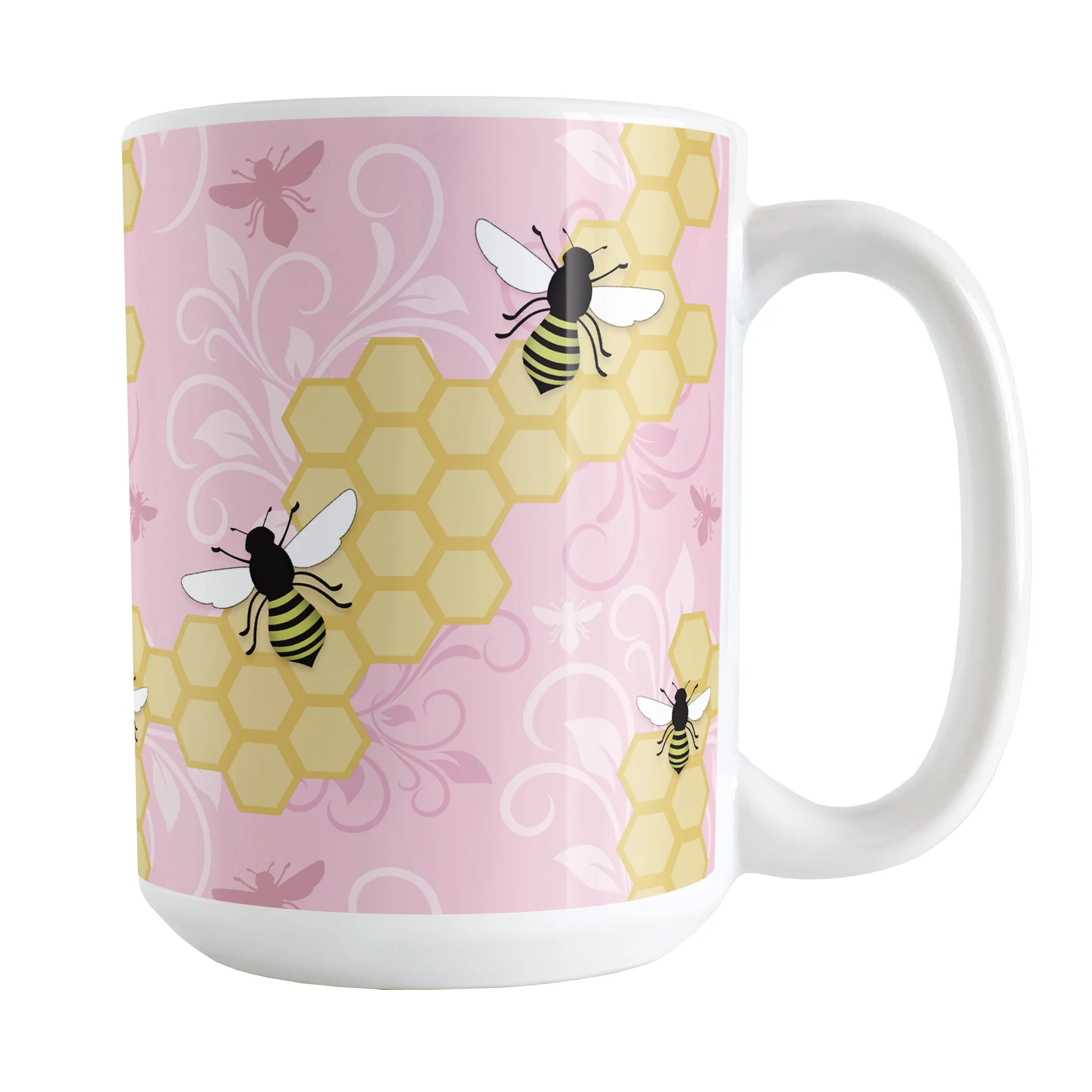 Pink Honeycomb Bee Mug