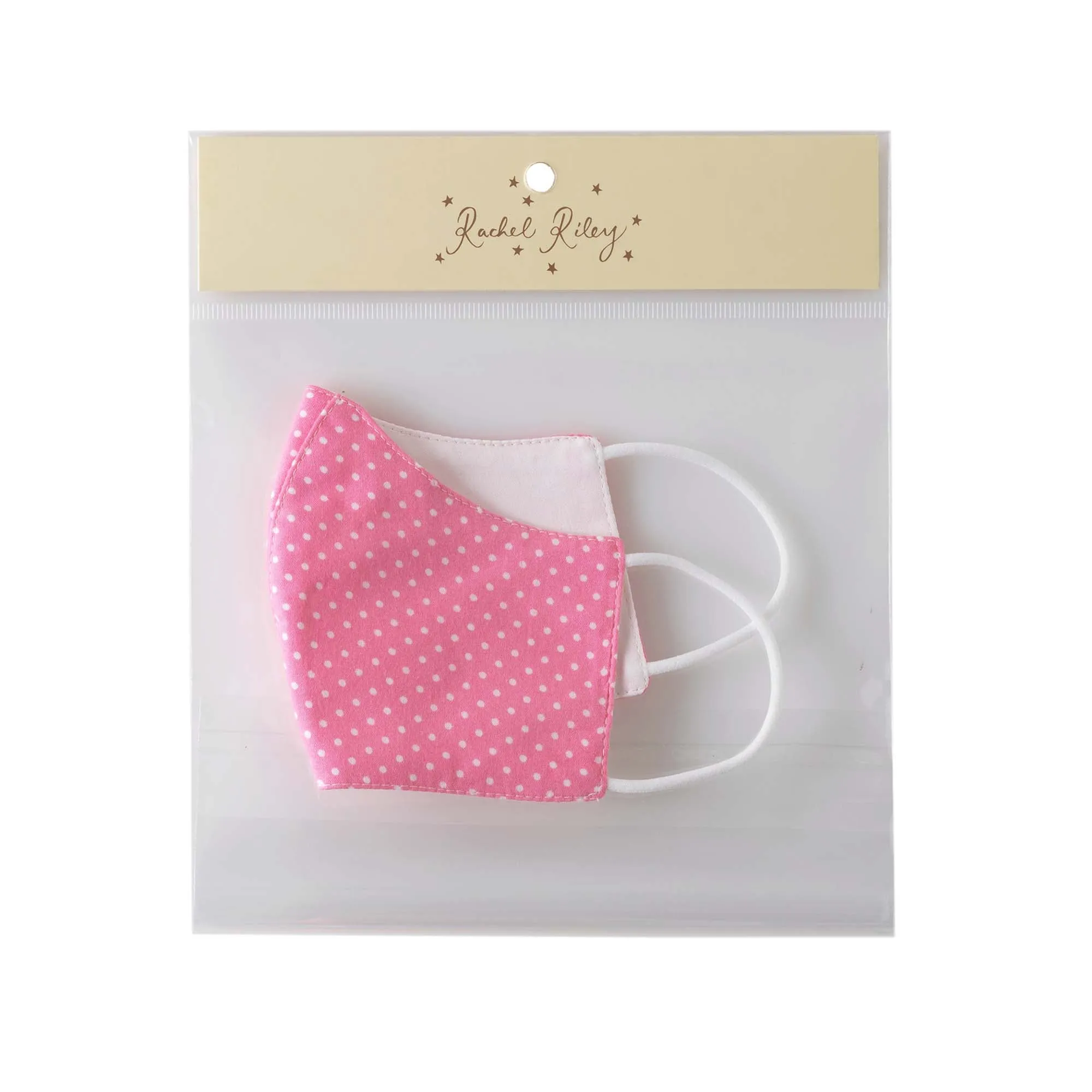 Pink Polka Dot Print Face Mask, Children's