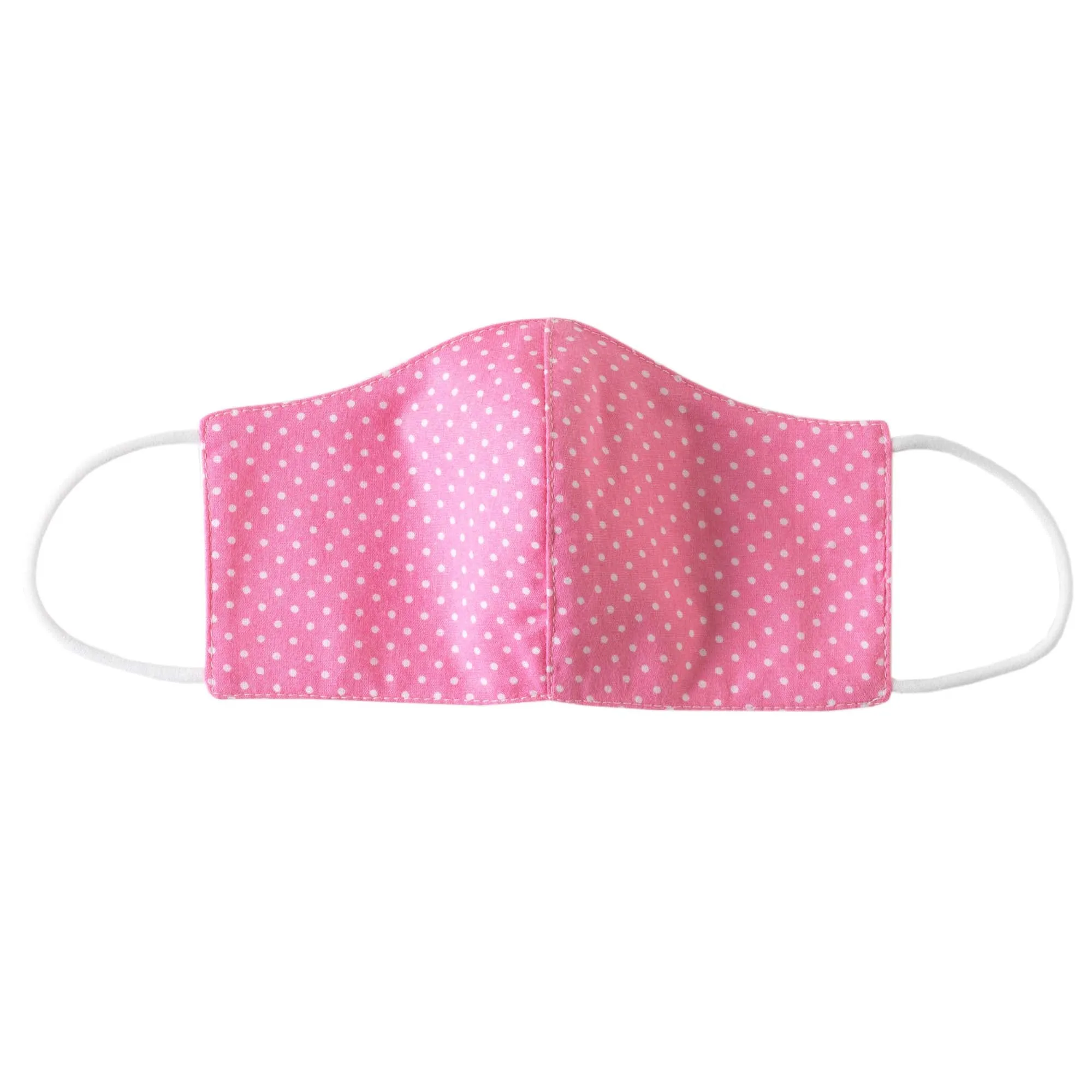 Pink Polka Dot Print Face Mask, Children's