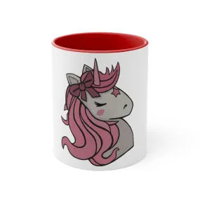 Pink Unicorn Accent Coffee Mug, 11oz