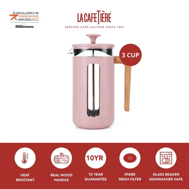 Pisa 3-Cup Cafetiere, Pink