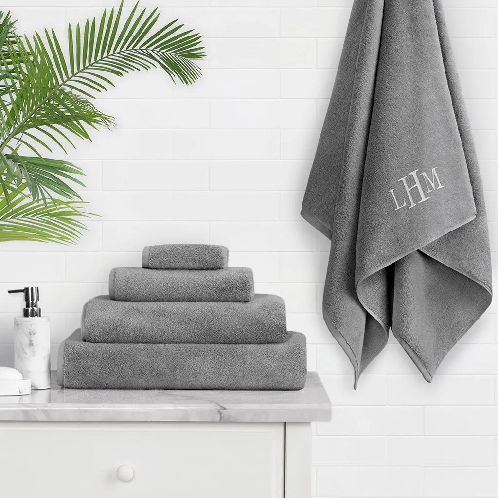 Plush Shadow Grey Towel Essentials Bundle (2 Wash   2 Hand   2 Bath Towels)