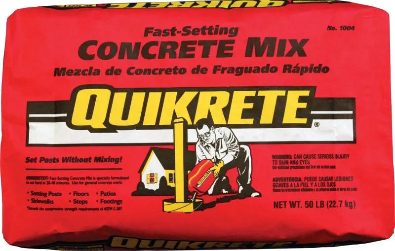 Quikrete 1004-50 Concrete Mix, Gray/Gray-Brown, Granular Solid, 50 lb Bag :BAG: QUANTITY: 40