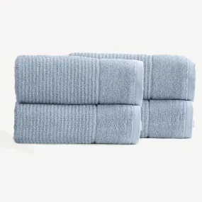 Renee Taylor Cambridge Textured 4 Piece Blue Mirage Bath Sheet Pack