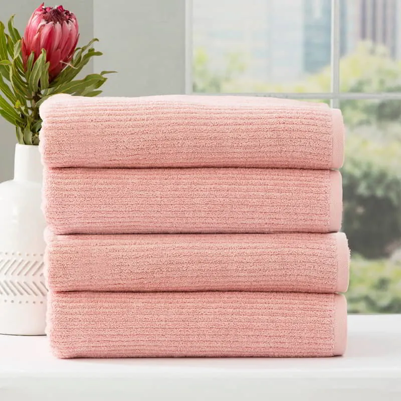 Renee Taylor Cobblestone 4 Piece Blush Bath Towel Pack