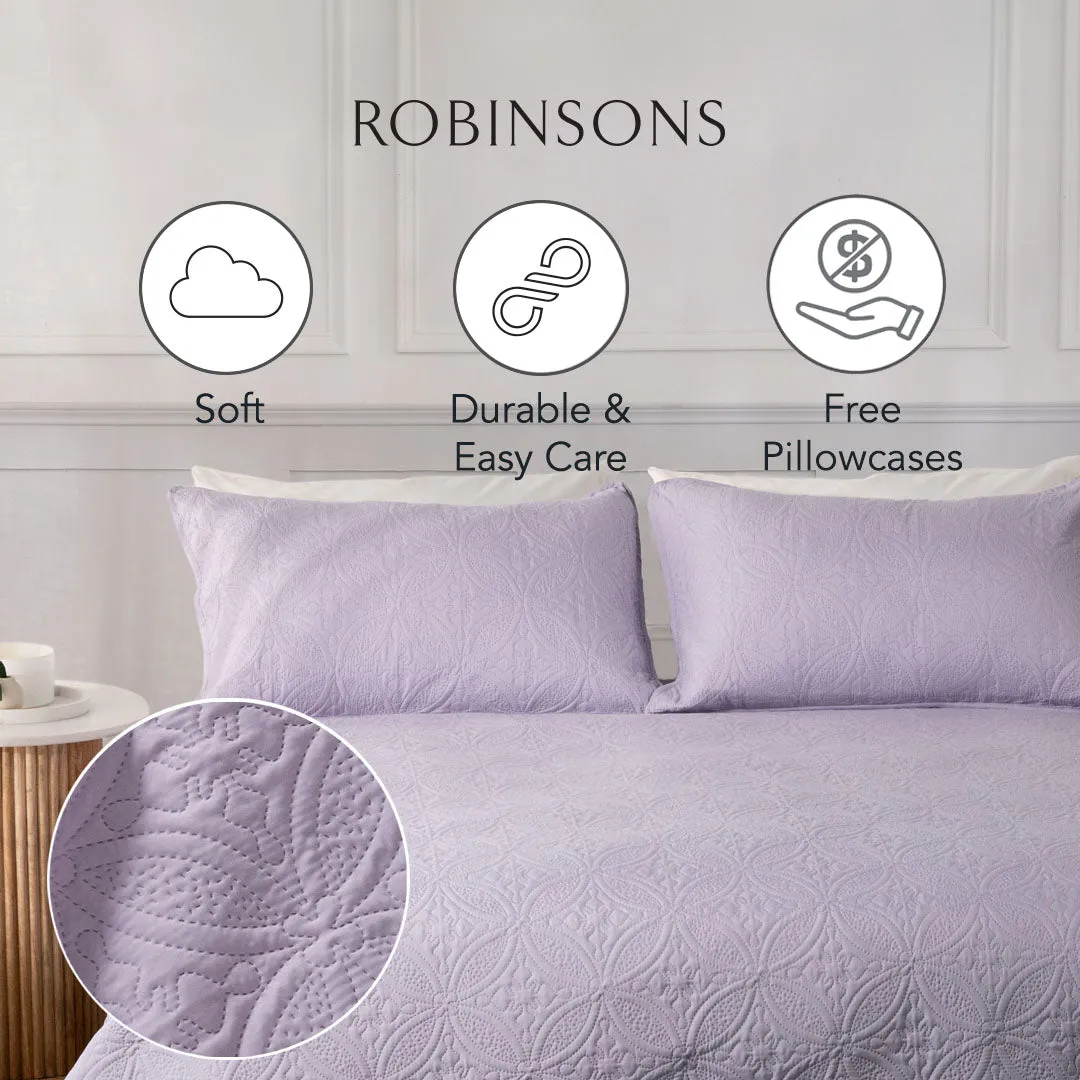 Robinsons Silky Soft Lightweight Blanket Microfibre Flora Core Collection (Bedspread, Bed Cover, Bed Quilt, Comforter - Includes Free Pillowcases)