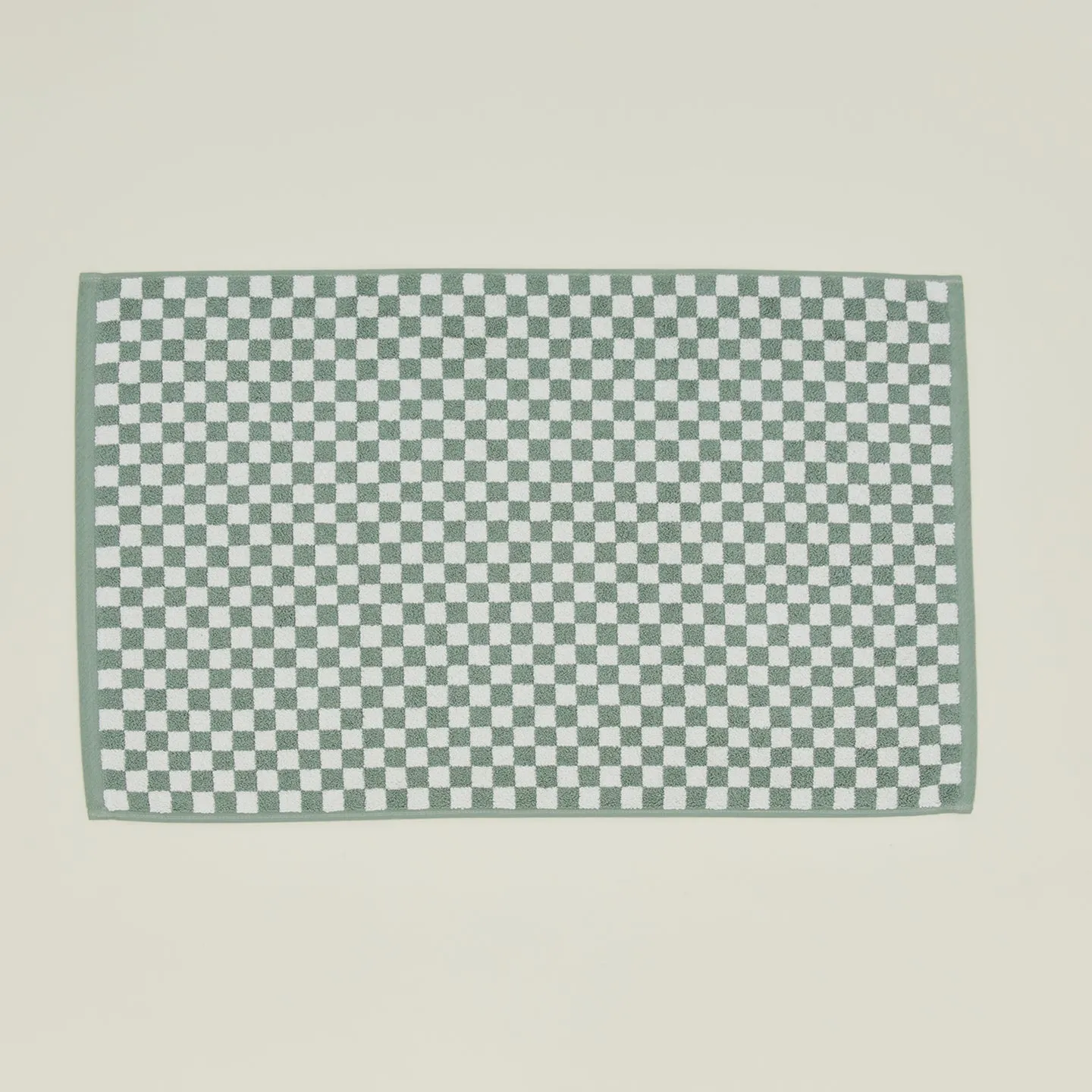 Roman Check Bath Mat - Sage