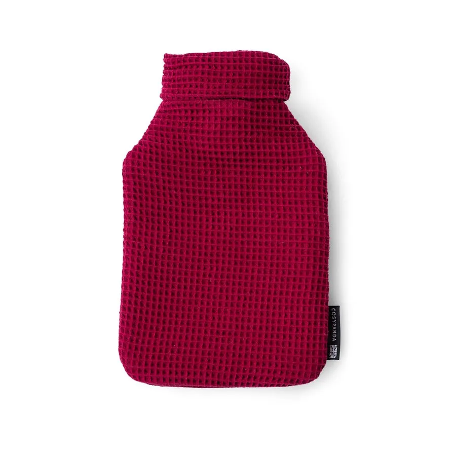 Ruby Red Luxurious 2 Litre Waffle Hot Water Bottle