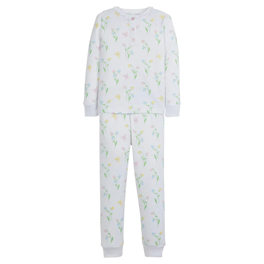 Ruffled Printed Jammies - Butterfly Garden