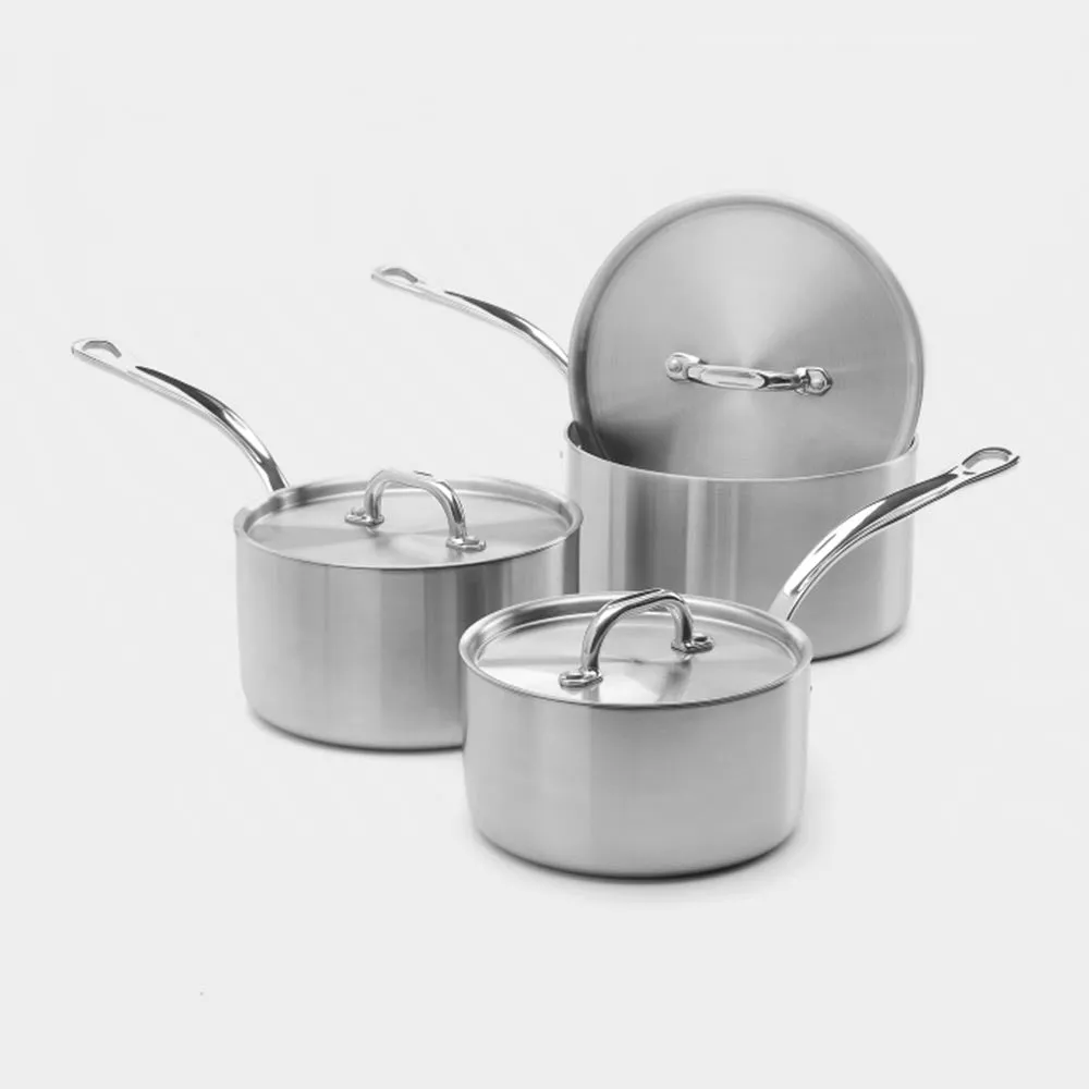 Samuel Groves Classic Stainless Steel Triply 3 Piece Saucepan Set