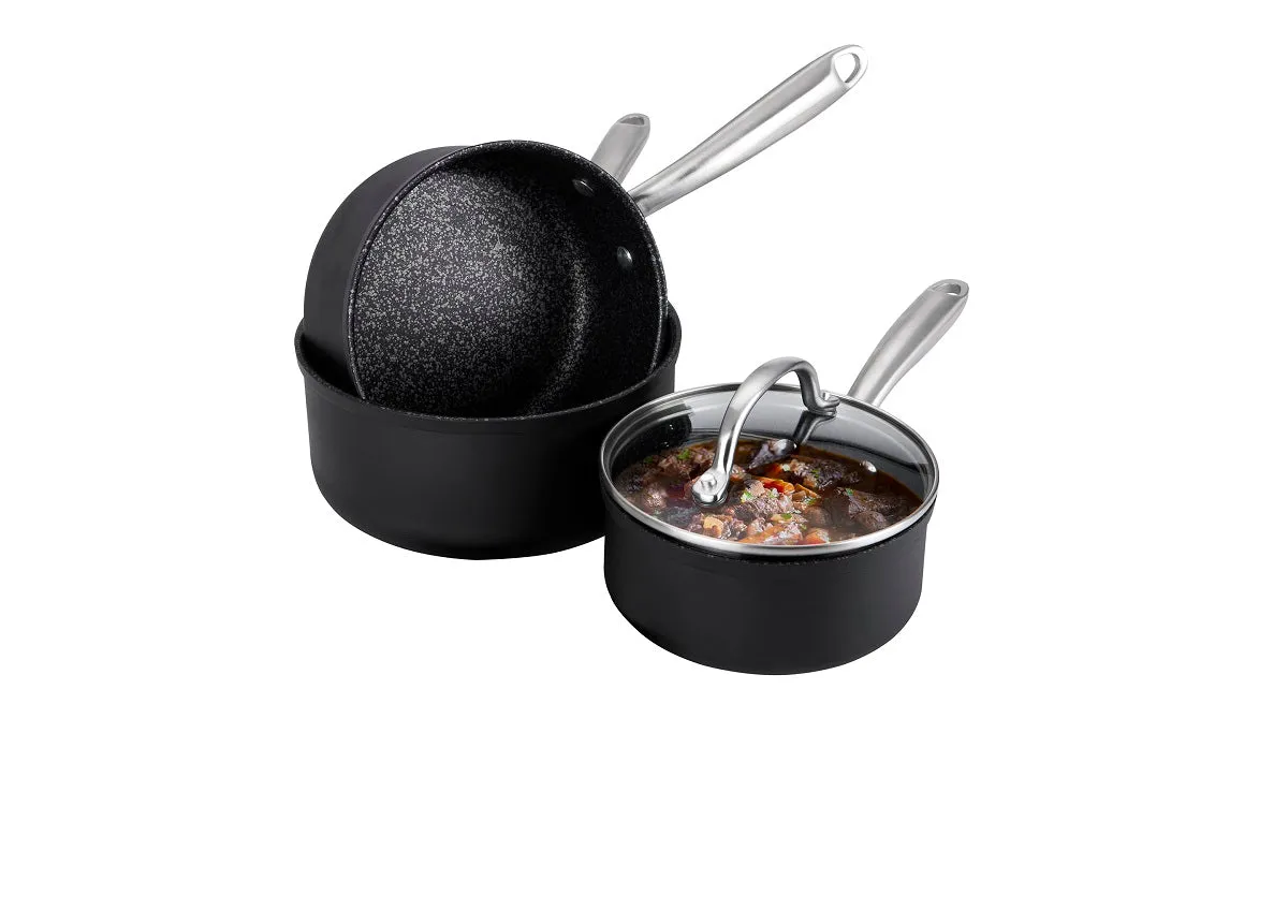 Scratch Guard: Non-Stick Saucepan Set - 3 Piece