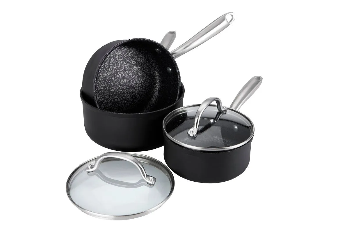 Scratch Guard: Non-Stick Saucepan Set - 3 Piece