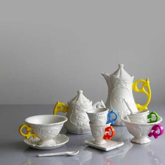 Seletti I-Wares coffee set with coffee cup, spoon and saucer