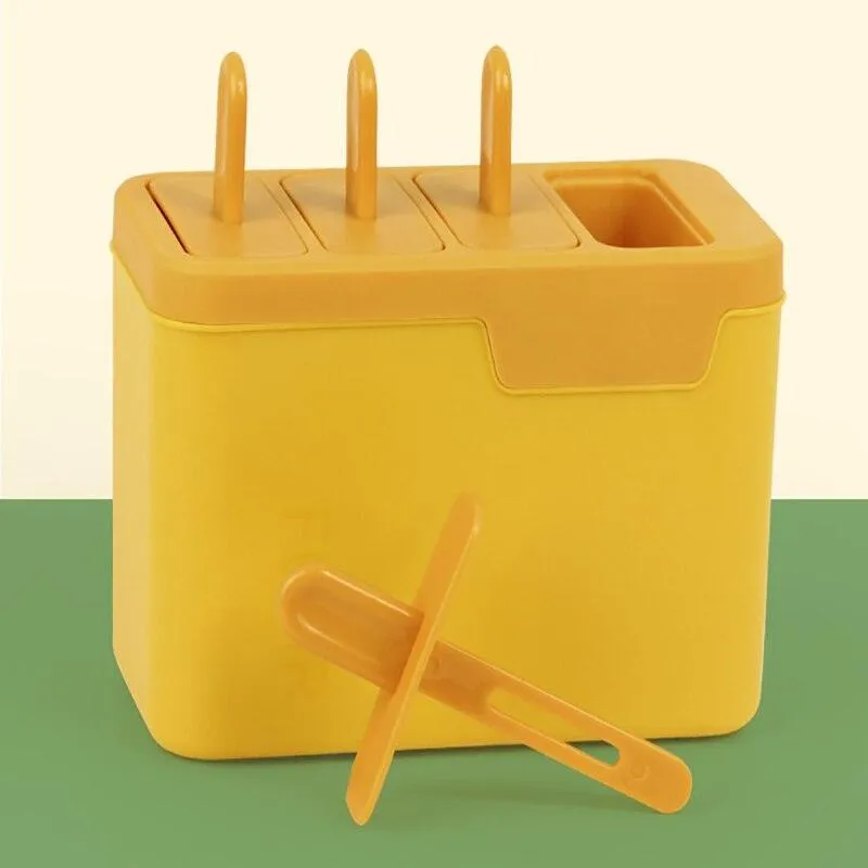 Set Of 4 Ice Cream Popsicle Maker-14940017 yellow