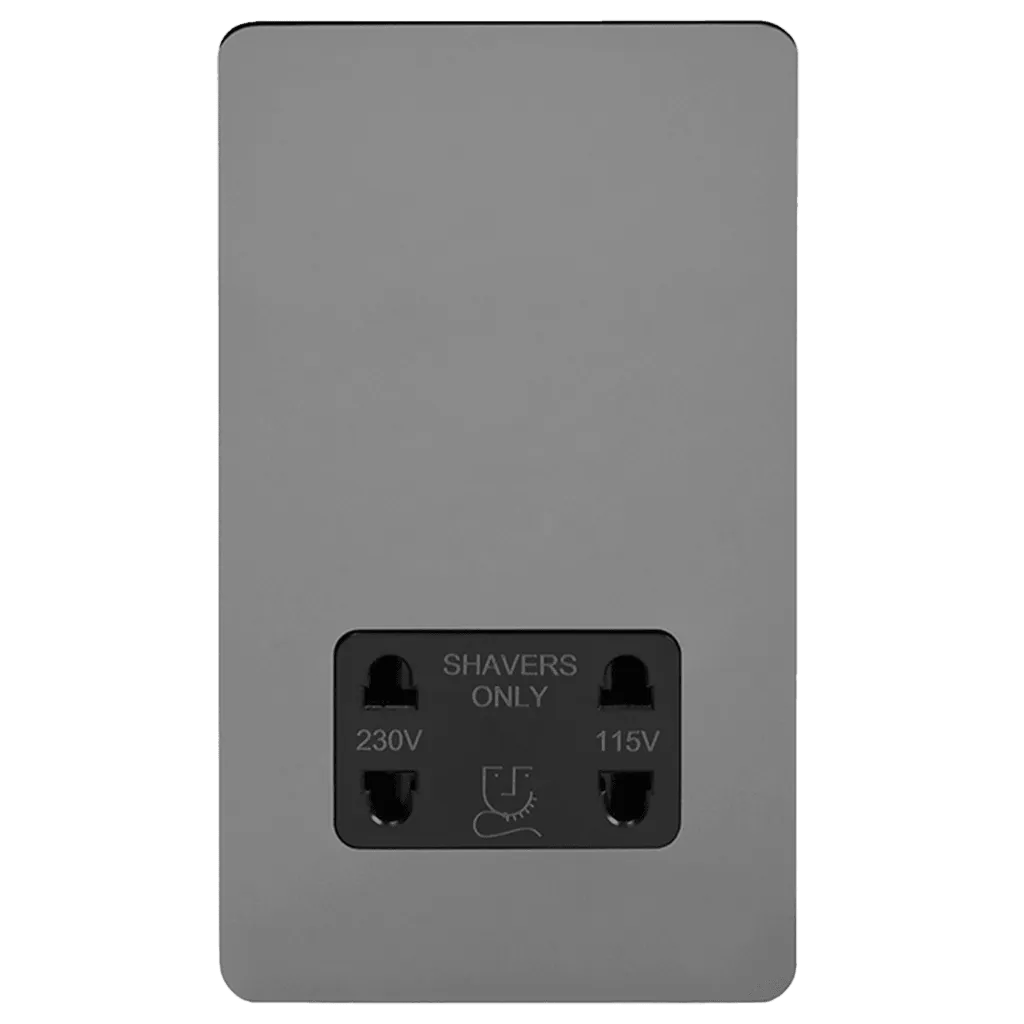 Shaver Socket Dual Voltage Black Nickel