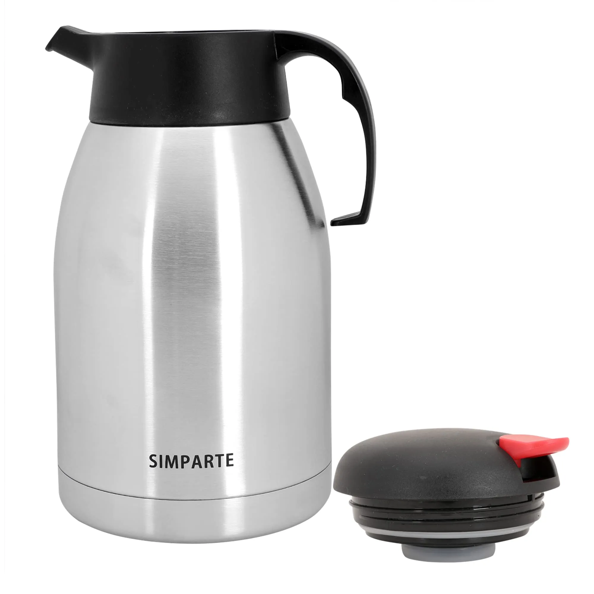 SIMPARTE Thermosteel Carafe Flask Tea/Coffee Pot,Stackable, Stainless Steel Hot or Cold Water, Multipurpose, Thermos 1500 ML (1.5Litres) Silver Flask