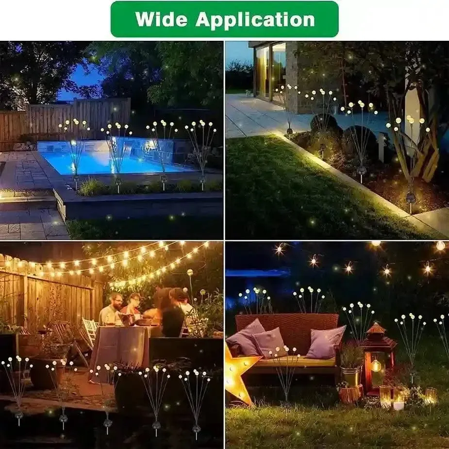 Solar Exterior Lights Waterproof LED Firefly Lighting For Home, Yard (Crystal, Warm)(Renewed)