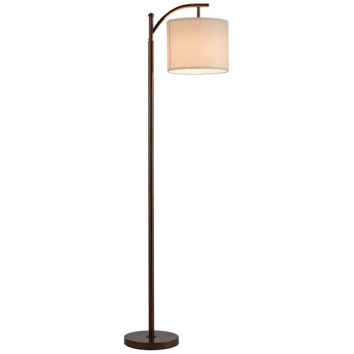 Standing Industrial Arc Light with Hanging Lamp Shade Bedroom