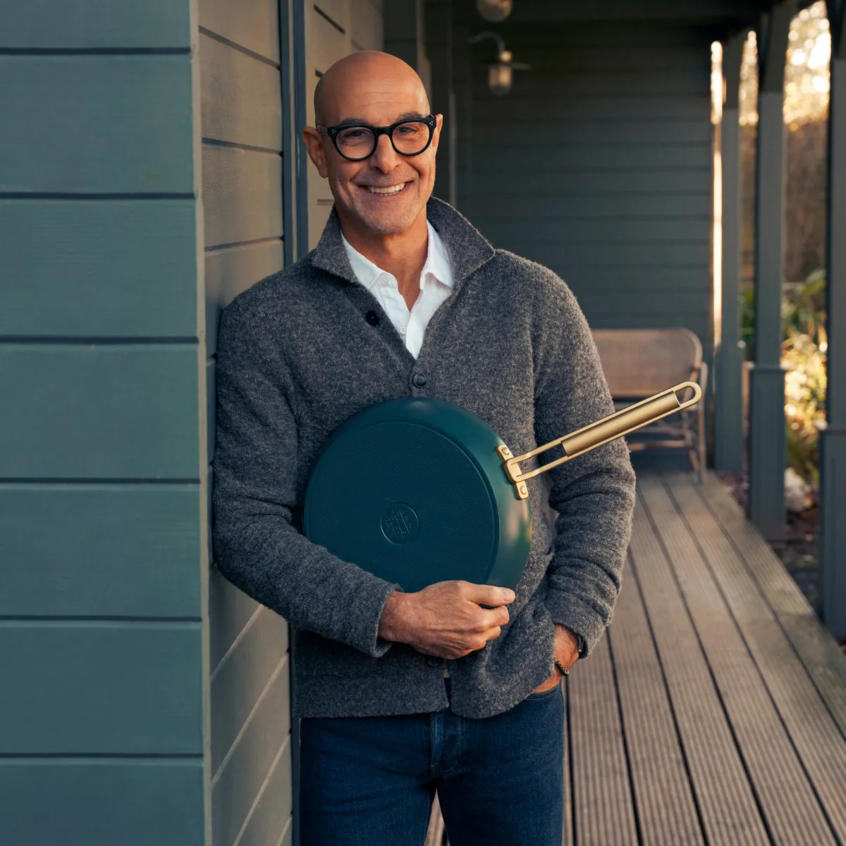 Stanley Tucci™ Ceramic Nonstick 4-Piece Chef Set with The Tucci Cookbook | Venetian Teal