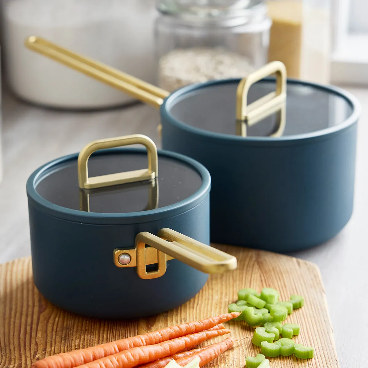 Stanley Tucci™ Ceramic Nonstick 4-Piece Saucepan Set | Venetian Teal