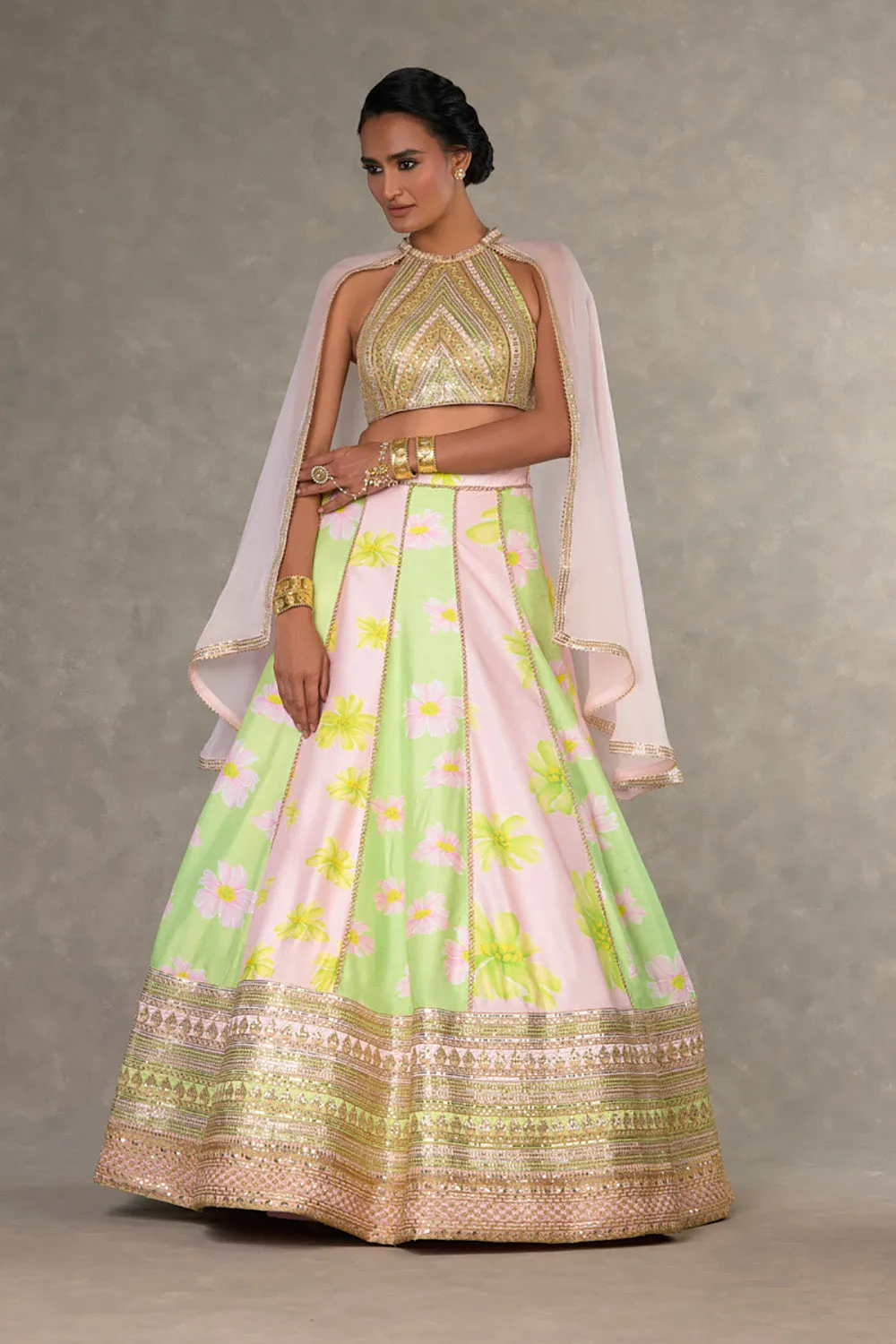 Summertime Parijat Sorbet Lehenga