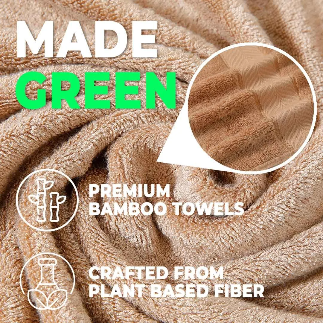 The Better Home Bamboo Bath Towel for Men & Women | 450GSM Bamboo Towel | Ultra Soft, Hyper Absorbent & Anti Odour Bathing Towel | 27x54 inches (Pack of 2, Beige   Dark Grey)